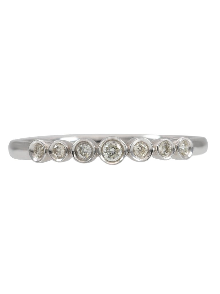 Natural Diamond Band In Solid 14k White Gold | Fine Jewelry
